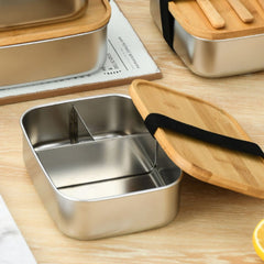 Fair Lonchera de Acero inoxidable Tapa de Bambú