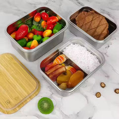 Fair Lonchera de Acero inoxidable Tapa de Bambú