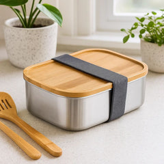 Fair Lonchera de Acero inoxidable Tapa de Bambú
