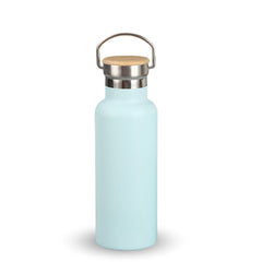 Fair Botella Térmica Camping de acero inoxidable con tapa de bambú 500ML (Medio Litro) SIN LOGO