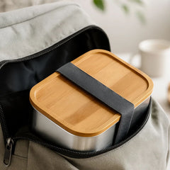 Fair Lonchera de Acero inoxidable Tapa de Bambú
