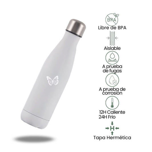 Fair Botella Cola Térmica de Acero Inoxidable 500ML (Medio litro) PERSONALIZABLE SIN LOGO FAIR