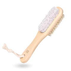 Fair Cepillo Doble Cara para Pies con Mango de Bambú, Cerdas de Sisal y Piedra Pómez