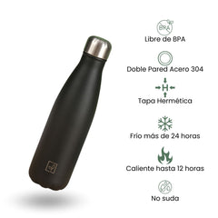 Fair Botella Cola Térmica de Acero Inoxidable 500ML (Medio litro)