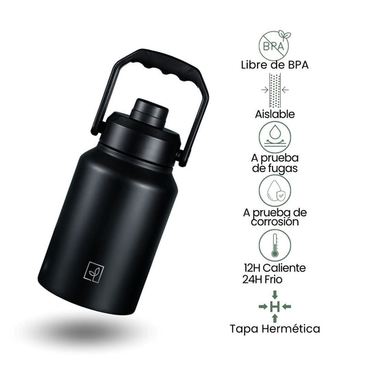 Fair Botella Hidra Térmica de Acero Inoxidable 2000ML (Medio Galón)