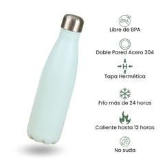 Fair Botella Cola Térmica de Acero Inoxidable 500ML (Medio litro) SIN LOGO