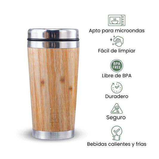 Fair Vaso de bambú Térmica Tribu de 450 ml