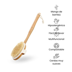 Fair Cepillo Masajeador de Bambú con Mango Largo