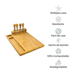 Fair Juego de Tablas y Cuchillos de Bambú Ecochef