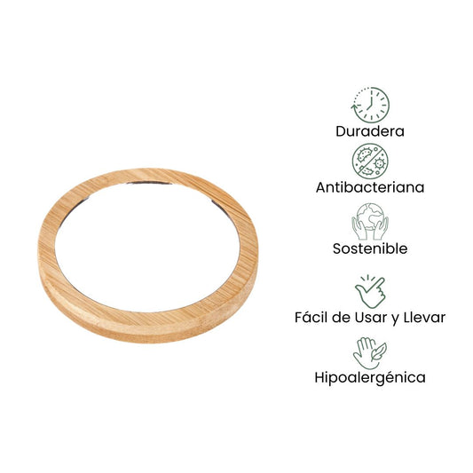 Fair Espejo de Bambú de Cartera Redondo