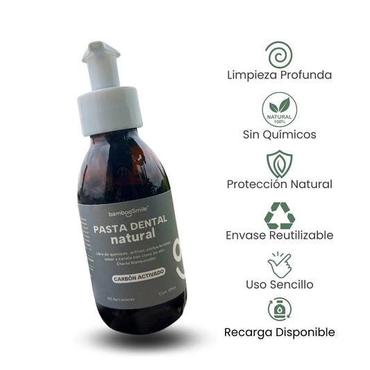 BambooSmile Pasta Dental Natural 125ml - Cuidado Bucal Ecológico y Vegano