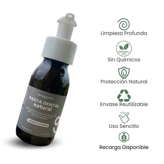BambooSmile Pasta Dental Natural 60ml - Cuidado Bucal Ecológico Portátil