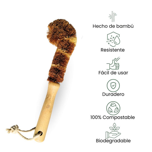 Fair Cepillo de Bambú para Botellas y Vasos