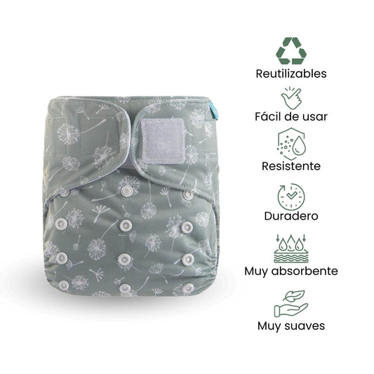 Fair Pañal Reutilizable Lavable con Cierre de Velcro