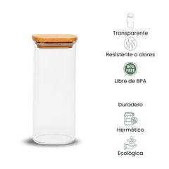 Fair Envases de Vidrio Tapa Bambú 1800ml