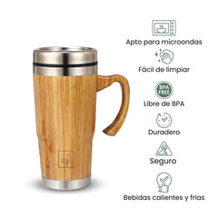 Fair Vaso de bambú Térmica Ecosip de 450ml