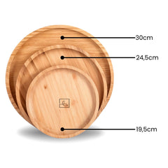 Fair Juego de platos de bambú de Cena Redondos