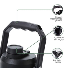 Fair Botella Hidra Térmica de Acero Inoxidable 2000ML (Medio Galón)