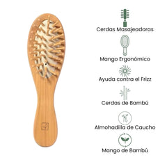 Fair Cepillo de Cabello de Bambú para Cartera