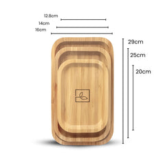 Fair Juego de Platos de Bambú de Cena Rectangular X3
