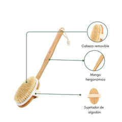 Fair Cepillo Masajeador de Bambú con Mango Largo