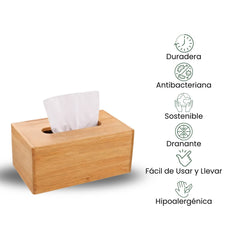 Fair Caja para Pañuelos de Bambú