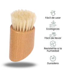 Fair Brocha de Limpieza Rasuradora con Mango de Bambú y Cerdas de Sisal