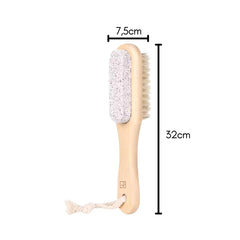 Fair Cepillo Doble Cara para Pies con Mango de Bambú, Cerdas de Sisal y Piedra Pómez