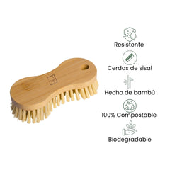 Fair Cepillo para Lavar Ropa de Bambú y Cerdas de Sisal