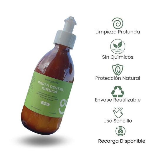 BambooSmile Pasta Dental Natural 250ml - Cuidado Bucal Ecológico de Larga Duración