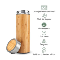 Fair Botella de Bambú Térmica Pure de 500ml