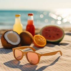 Fair Gafas De Bambú Original Protección UV 400 Rosado