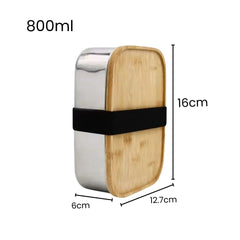 Fair Lonchera de Acero inoxidable Tapa de Bambú