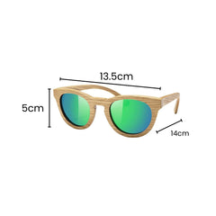 Fair Gafas De Bambú Aviador Protección UV 400 Verde