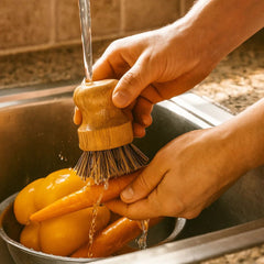 Fair Fregador de Platos y Verduras de Bambú y Cerdas de Sisal