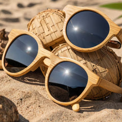 Fair Gafas De Bambú Aviador Protección UV 400 Negro