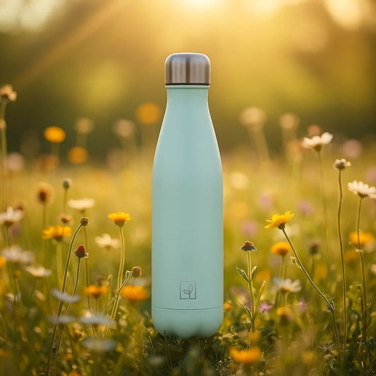 Fair Botella Cola Térmica de Acero Inoxidable 500ML CELESTE (Medio litro)