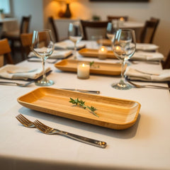 Fair Juego de Platos de Bambú de Cena Rectangular X3