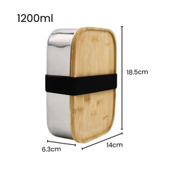 Fair Lonchera de Acero inoxidable Tapa de Bambú