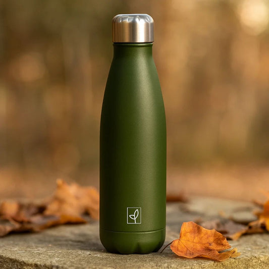 Fair Botella Cola Térmica de Acero Inoxidable 500ML VERDE OLIVA (Medio litro)