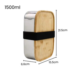 Fair Lonchera de Acero inoxidable Tapa de Bambú