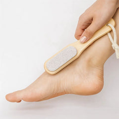 Fair Cepillo Doble Cara para Pies con Mango de Bambú, Cerdas de Sisal y Piedra Pómez