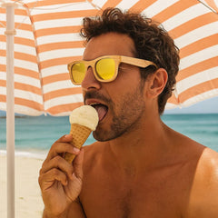 Fair Gafas De Bambú Original Protección UV 400 Amarillo