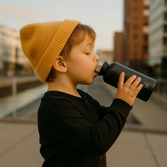 Fair Botella Térmica Camping de Acero Inoxidable con Tapa de Bambú 350ML