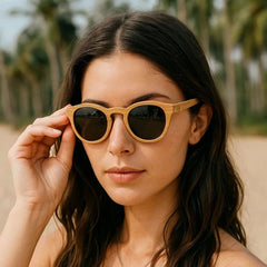 Fair Gafas De Bambú Aviador Protección UV 400 Negro