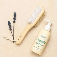 Fair Cepillo Doble Cara para Pies con Mango de Bambú, Cerdas de Sisal y Piedra Pómez