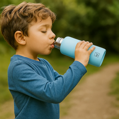 Fair Botella Térmica Camping de Acero Inoxidable con Tapa de Bambú 350ML