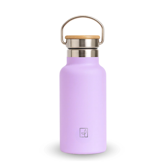 Fair Botella Térmica Camping de Acero Inoxidable con Tapa de Bambú 350ML LILA