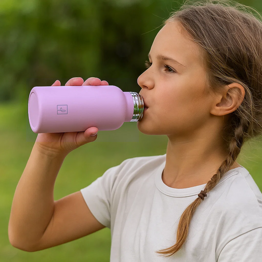 Fair Botella Térmica Camping de Acero Inoxidable con Tapa de Bambú 350ML LILA