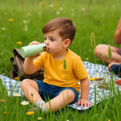 Fair Botella Térmica Camping de Acero Inoxidable con Tapa de Bambú 350ML